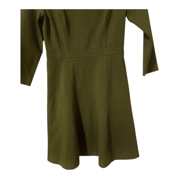 J. CREW Green Ponte Fit & Flare Sheath Dress - Size 6 - Picture 7 of 9